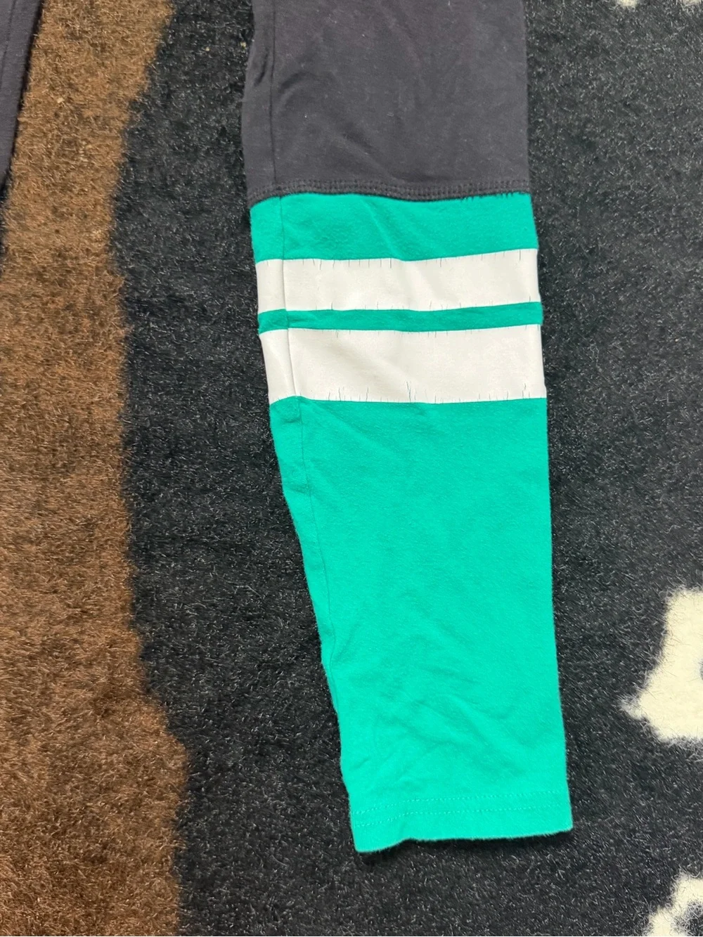 Justice Active Girls Soccer Leggings Black Teal Size 10